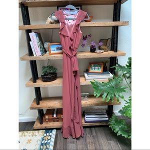 BHLDN rose wrap formal dress-WORN ONCE!